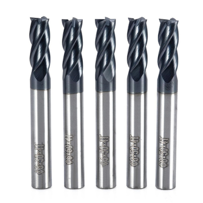 4 Flutes Cnc Milling Cutter Solid Carbide End Mills For Steel Iron , CE Pass