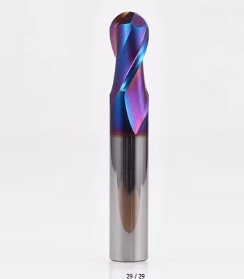 2 Or 4 Flutes High Performance Hrc65 Ball Nose End Mill With Blue Nano Coating