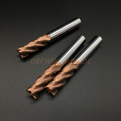 Tungsten Solid Carbide Flat End Mill 2 Flutes  HRC55 Copper Color TiAIN Coated Sharp Cutting Tools Machine Tools