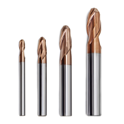 AlTiN Coating 2 Flute Ball Nose End Mill For Metal Cutting