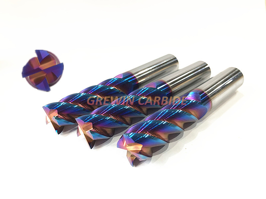 High Precision Solid Carbide End Mills 4 Flutes Ball Nose Cutter For Processing Cast Iron