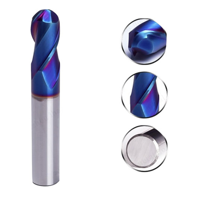 Top Quality HRC65 Ball Nose End Mill With Blue Nano Coating 2/4F