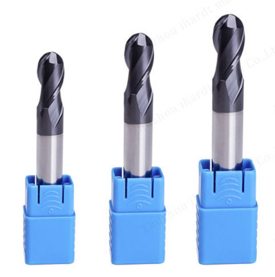 2 Flute Solid Carbide Ball Nose End Mills HRC45 TiAIN Coating CNC