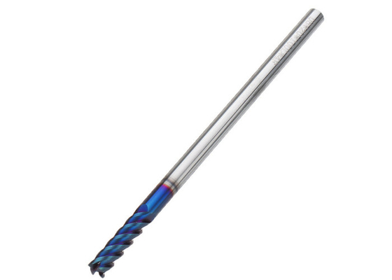 Tungsten Cemented Carbide Square End Mill 6 Flute Blue Nano Coating HRC65