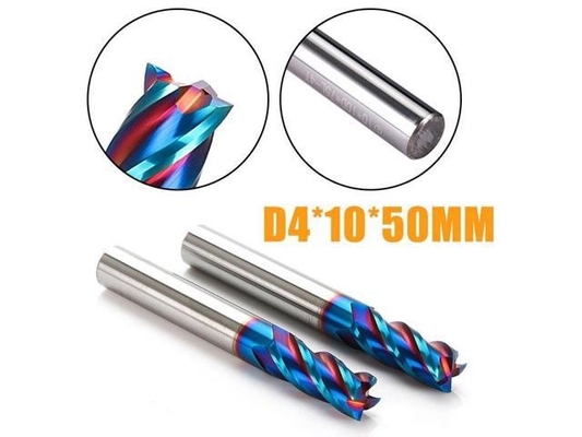 HRC65 Nano Coating Solid Carbide End Mills Machine Tools For stainless steel