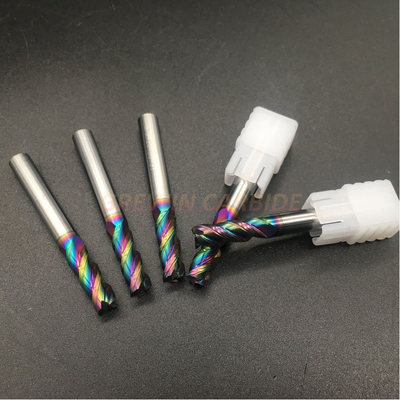 3 Flutes HRC 65  Color Coating Solid Carbide Tungsten Carbide End Mills For Woodworking