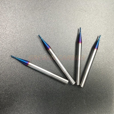 Tungsten Carbide Coated Micro-Diameter Milling Cutter Taper 2 Flutes End Mill