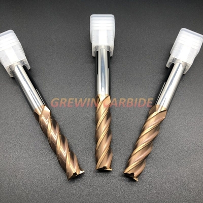 Tungsten Carbide HRC55 2/4 Flute End Mill With Tisin Coating