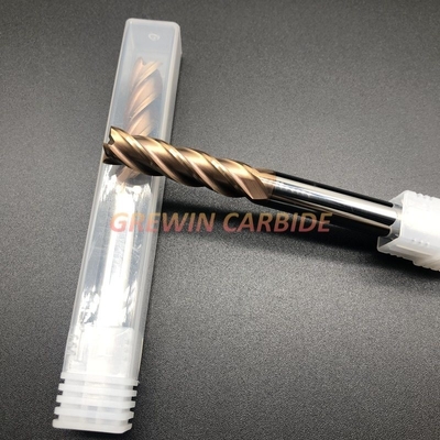 Tungsten Carbide HRC55 2/4 Flute End Mill With Tisin Coating
