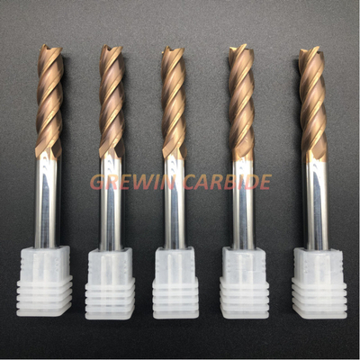 HRC55 Tungsten Carbide 4 Flutes Milling End Mill with Cooper Coating