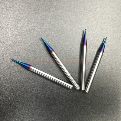 HRC 65 Tungsten Carbide Micro End Mill / Carbide Endmill with Blue Nano Coated