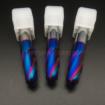 Nano Coating Tungsten Carbide Ball Nose End Mill For High Speed Cutting