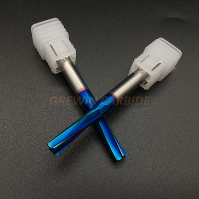 Solid Carbide Reamer with Left Spiral Flute and Straight Shank Cutter Tool with Blue Naco Coated