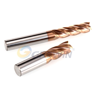 GREWIN D8*75 HRC 55 Solid Carbide 4F Copper Coated End Mill Cutting Steel