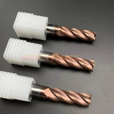 D4/6/8/10mm Carbide Roughing End Mill HRC55 TiAIN Coating Milling Cutter