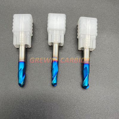 GREWIN HRC65 End Mill Cutting Tools 2F Ball Nose Naco Blue Color Coated Milling Cutter