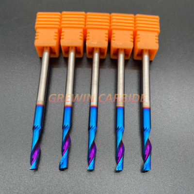 1 Flute Tungsten Carbide End Mill Blue Nano Coating CNC Router Bit