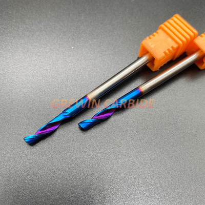 1 Flute Tungsten Carbide End Mill Blue Nano Coating CNC Router Bit