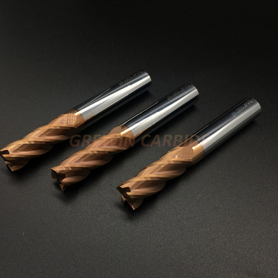 Tungsten Solid Carbide Flat End Mill 4Flutes  HRC55 Copper Color TiAIN Coated Sharp Cutting Tools Machine Tools