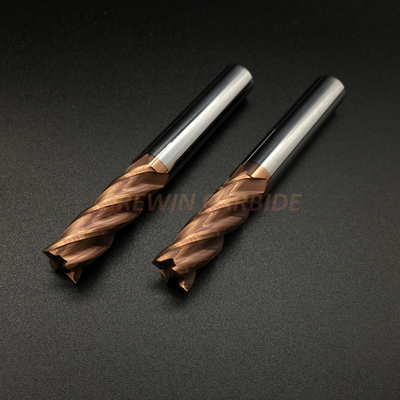 HRC55 4 Flutes Solid Carbide Square End Mill Tisin Copper Coating Machine Tools