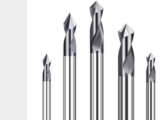 2 Flute Carbide Chamfer Bit Spot Drill 90 Degree For Steel Processing