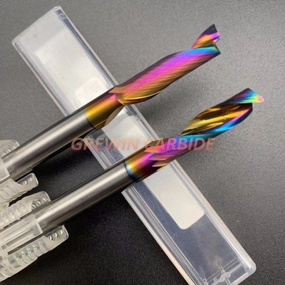 Colorful Aluminum Cutting End Mills Engraving Tungsten Carbide Cutter HRC45
